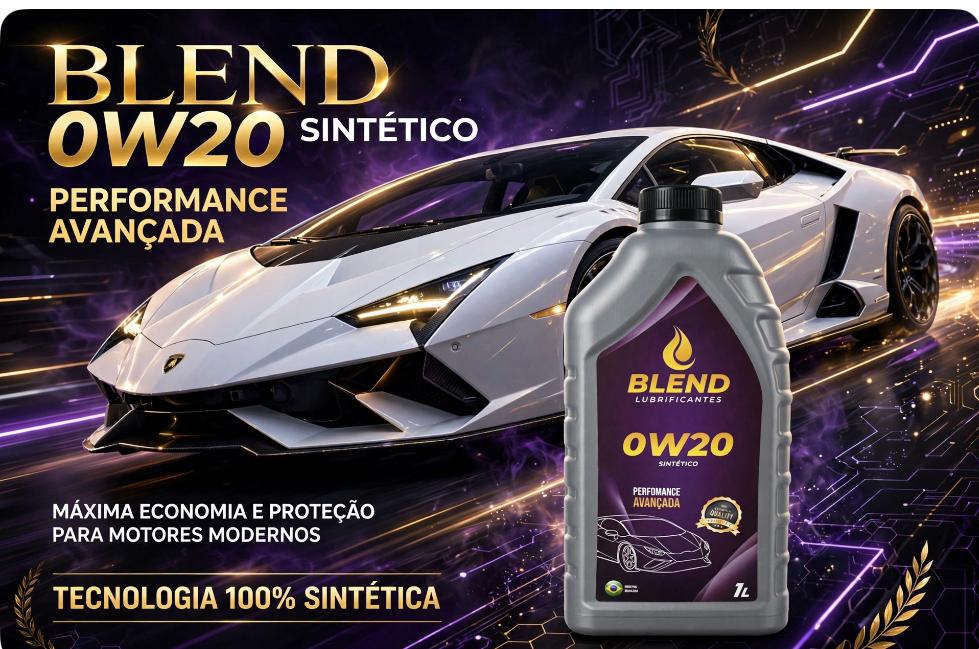 Embalagem do lubrificante Blend 0W20 Sintético