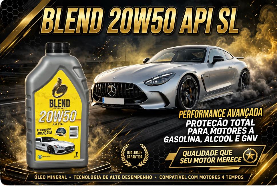 Embalagem do lubrificante Blend 20W50 API SL