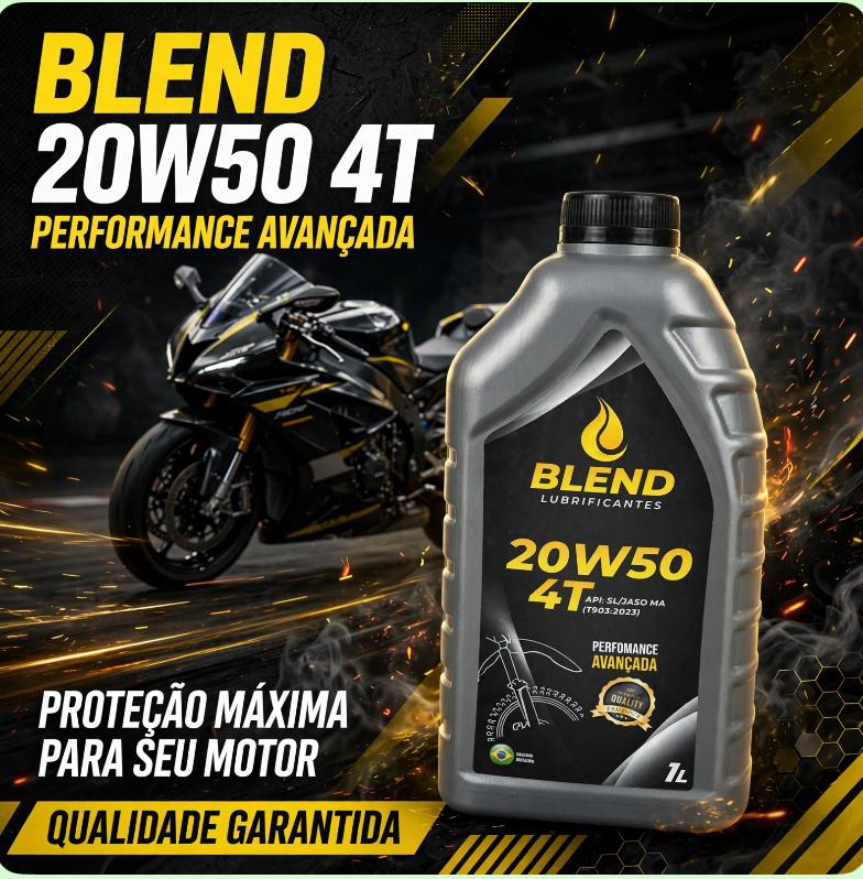 Embalagem do lubrificante Blend 20W50 4T
